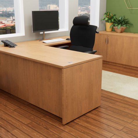 Harvest Walnut Desk U-Shape FF Blandford Globe