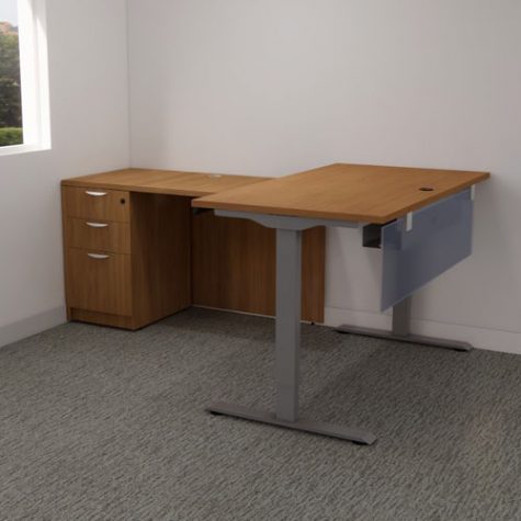 Harvest Walnut Single Sit-stand Desk BFF Return