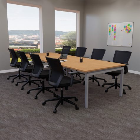 Maple Conference table with mid back brode chairs