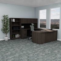 Skyline Private Office with Bookcase and Hutch